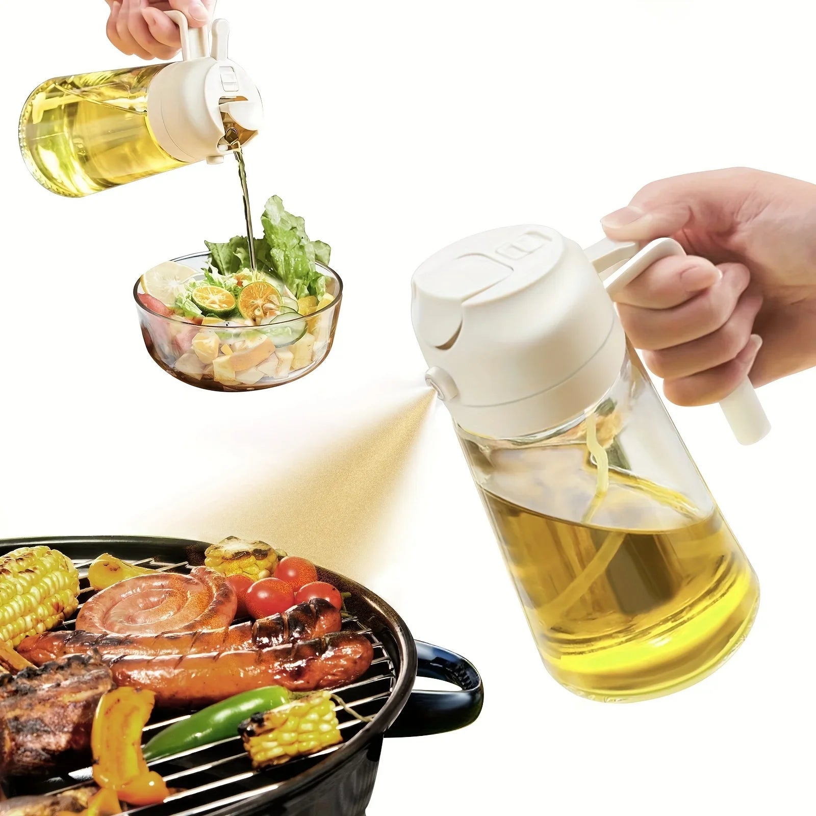 Oil Spray Bottle for Cooking – Refillable Olive Oil Sprayer