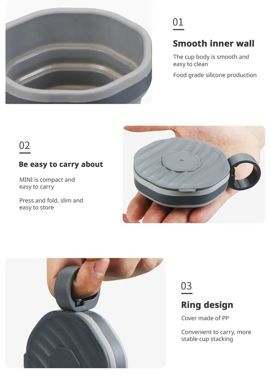 Collapsible Travel Coffee Cup – Portable Folding Silicone Mug for Daily Use