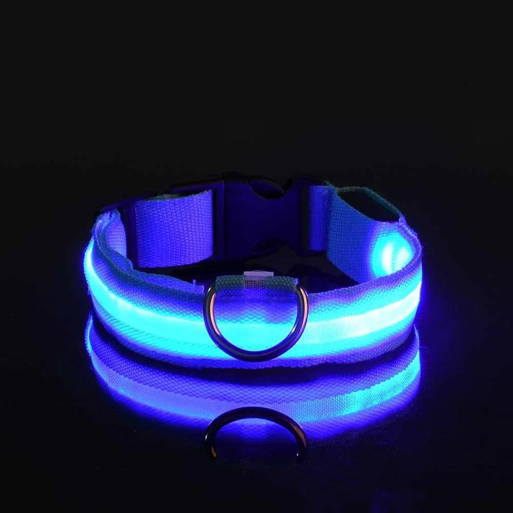 LED Glow-in-the-Dark Dog Leash & Collar – Night Safety Flashing Nylon Gear for Dogs & Pets
