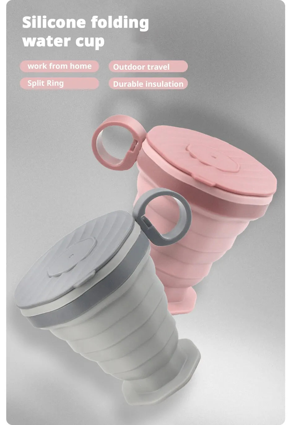 Collapsible Travel Coffee Cup – Portable Folding Silicone Mug for Daily Use